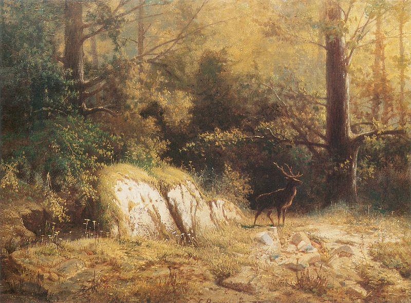 unknow artist Forest landscape with a deer